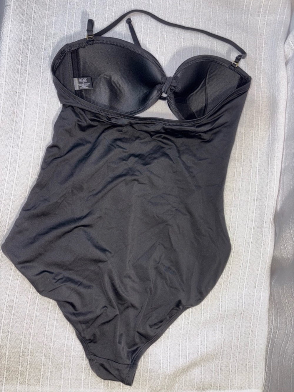 ana Swimsuit One Piece Black Cutout Monokini 12 EUC - Picture 3 of 7